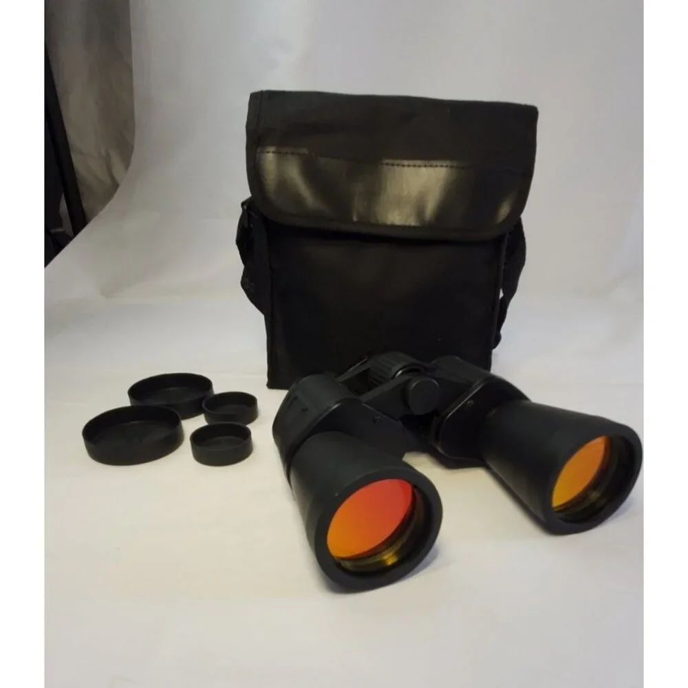 Binolux Military Compact Binoculars 20x50 Wide Angle Red Lens with Pouch